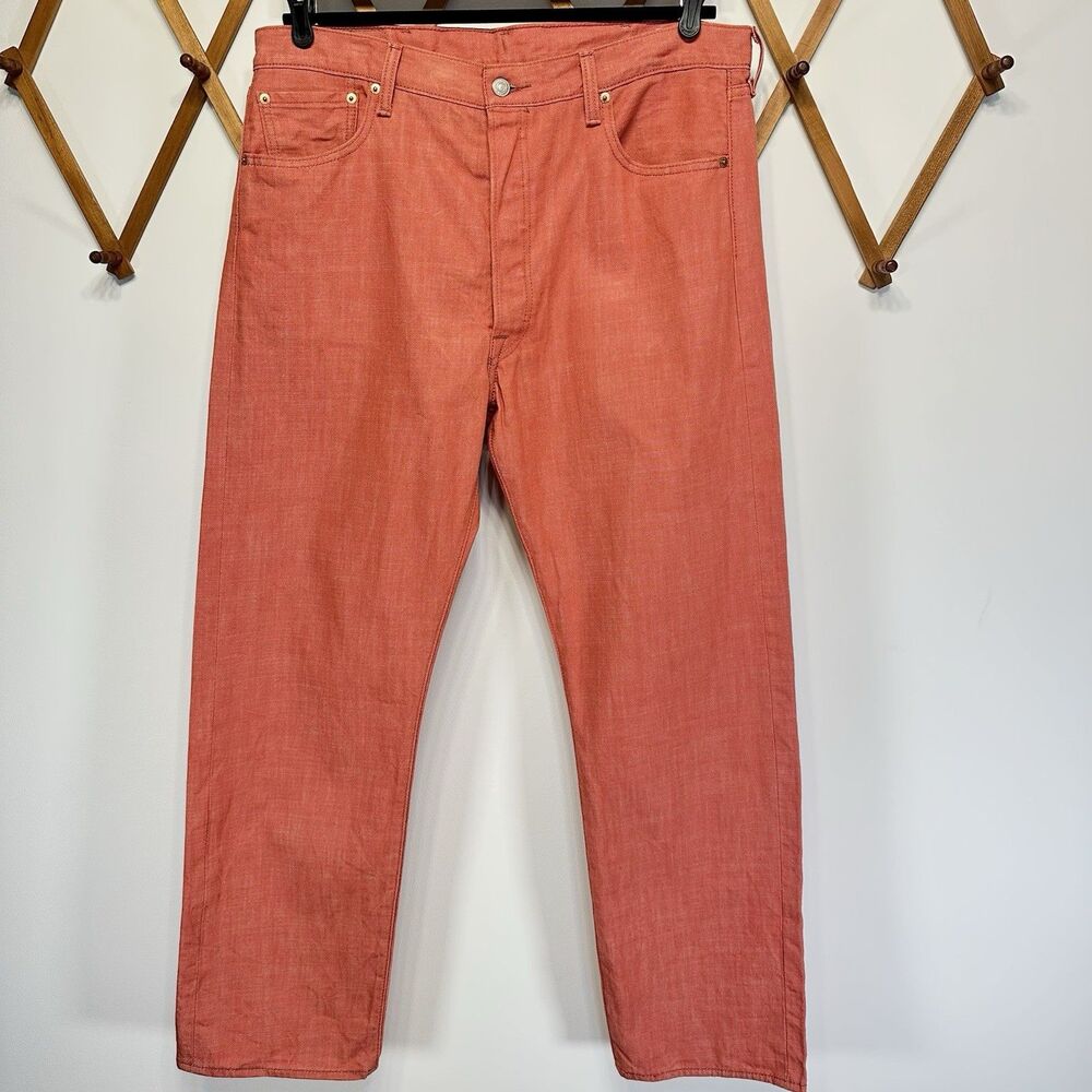 Levi’s 501 White Oak Cone Denim Jeans Shrink To Fit 38 x 32 Marsala Red